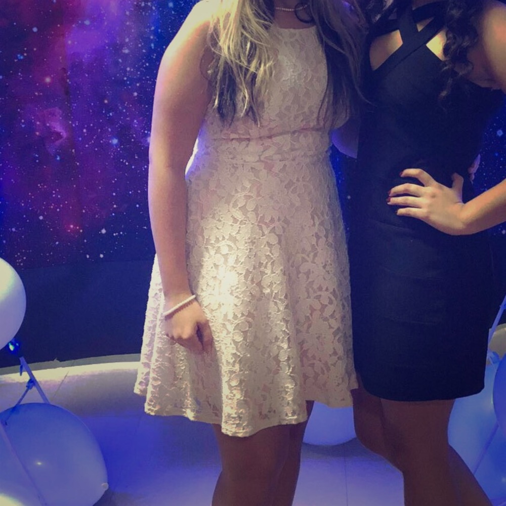 Nude/pink homecoming dress